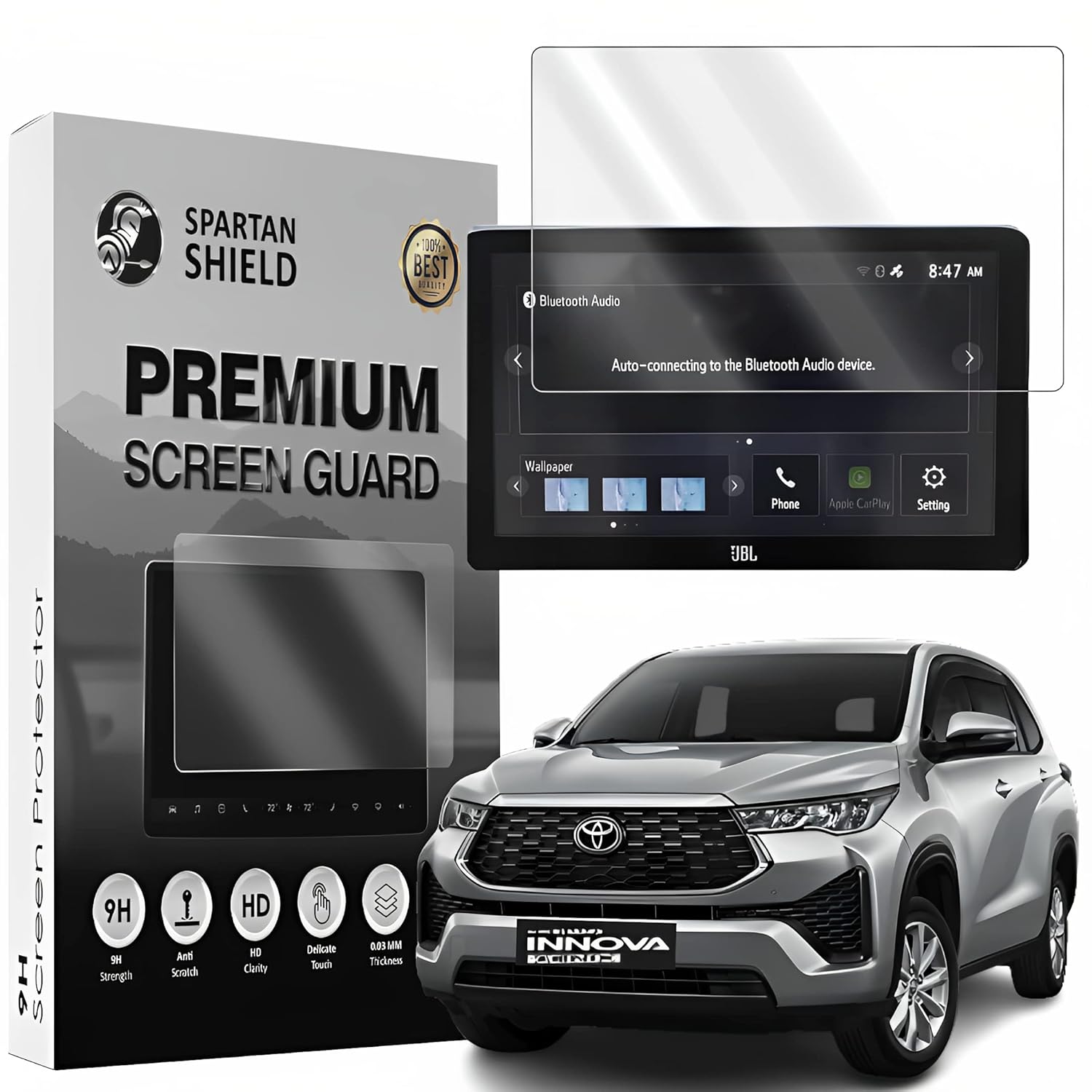 Spartan Shield 9H Touch Screen Guard For TOYOTA INNOVA HYCROSS ZX ZXO ...