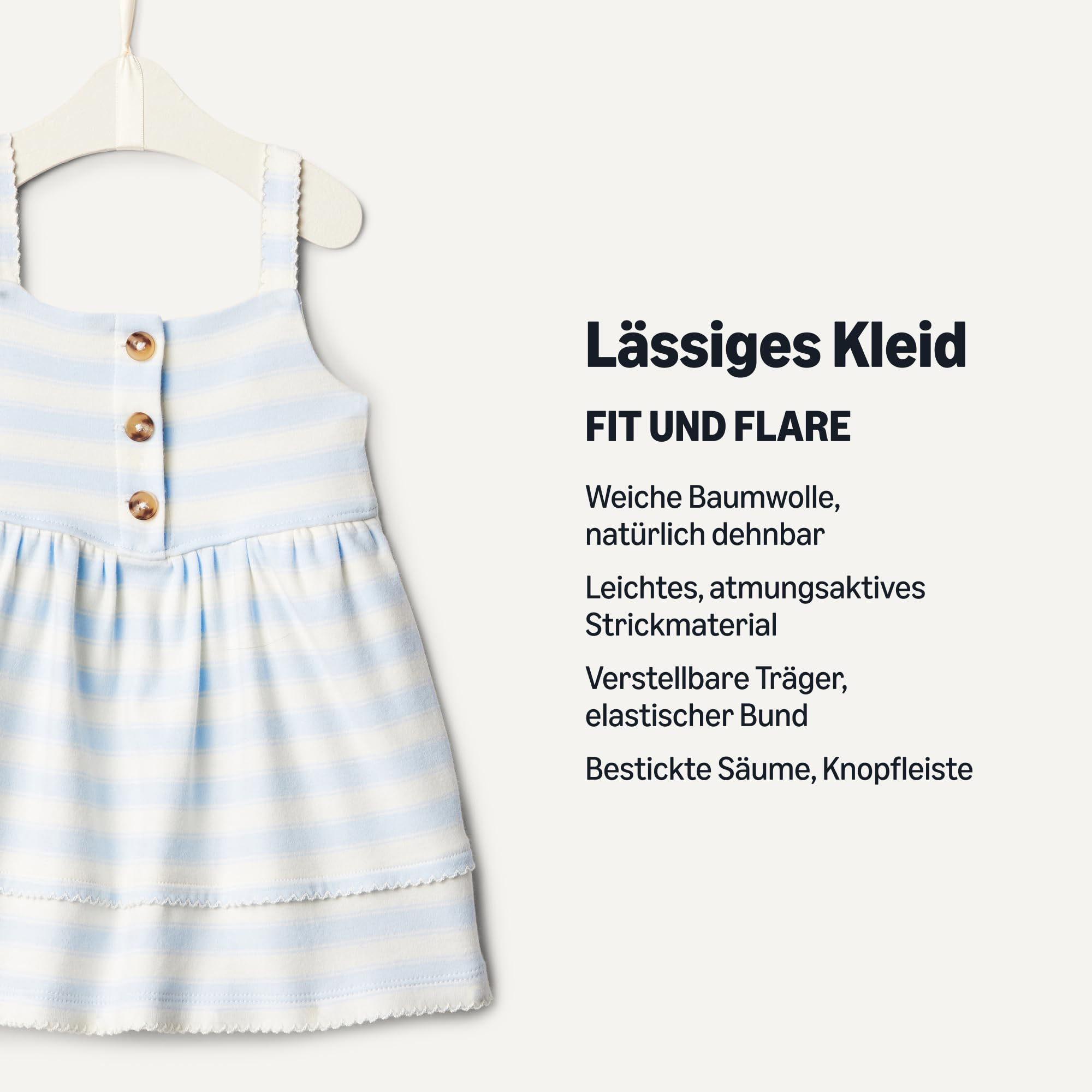 Amazon Essentials x Sofia Grainge Baby und Mädchen Lässiges Baumwollkleid im A-Linien-Schnitt