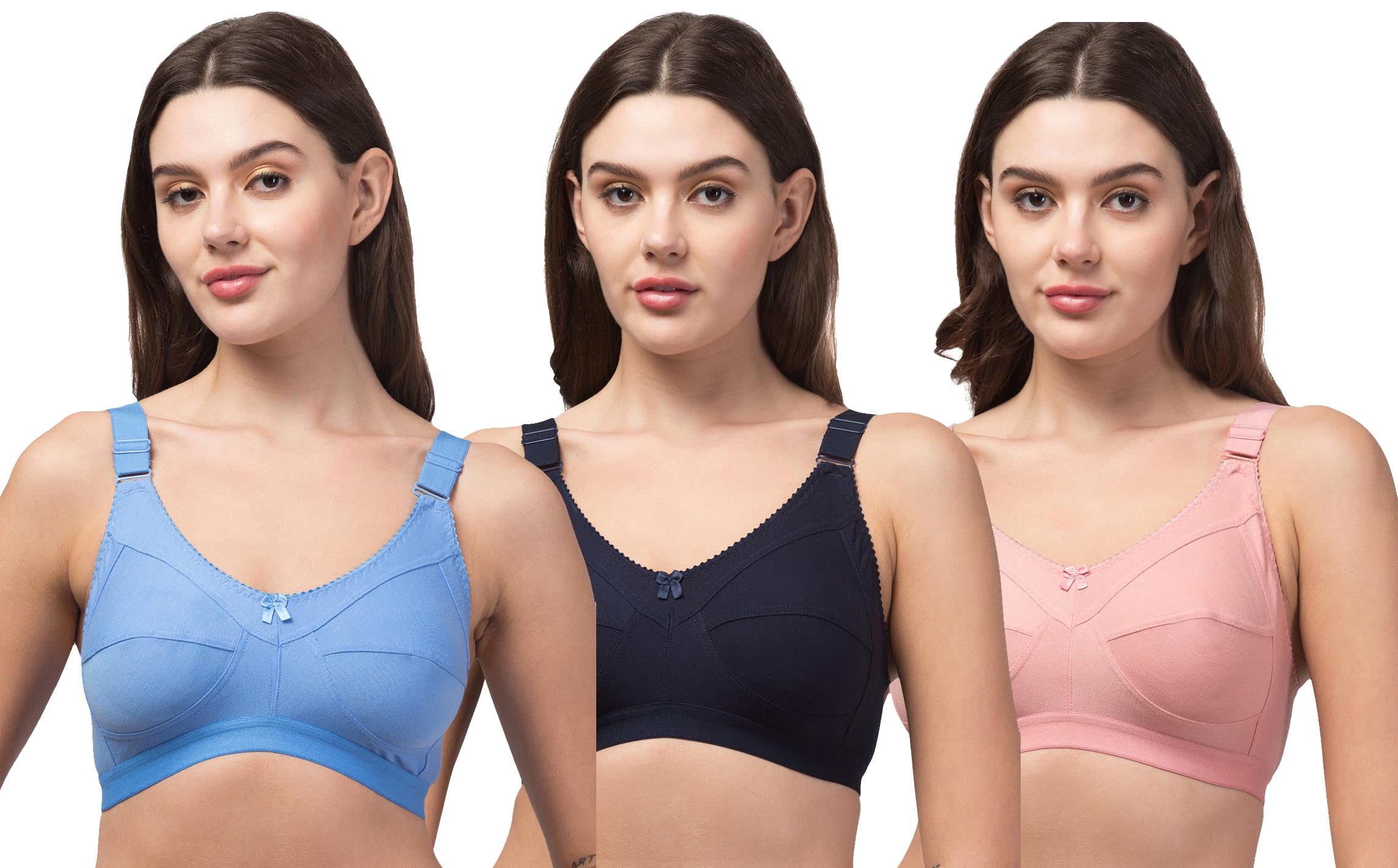 superb starling Women Full Coverage T-Shirt Bra Non Padded Wirefree Bra_38C Multicolour-picture-54