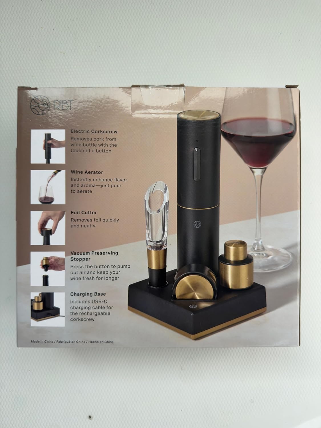 Electric - Wine set opener RBT gold plated