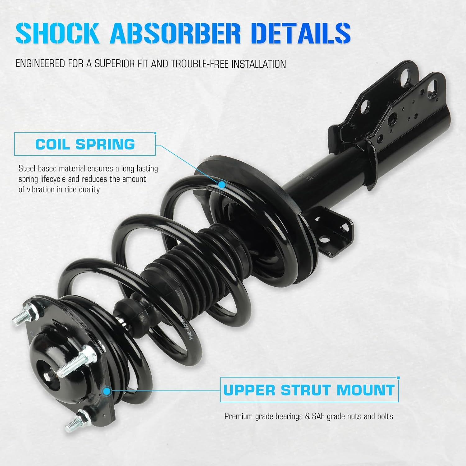 172518 Front Struts Shocks w/Coil Spring & Sway Bar Links & Outer Tie Rods for 2009-2012 Chevrolet Traverse / 2007-2012 GMC Acadia / 2008-2012 Buick Enclave / 2007-2010 Saturn Outlook - [ONLY 3.6L V6]