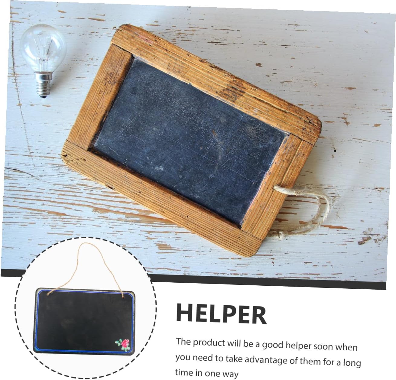 Decorative Message Board Small Hanging Chalkboard Single-Sided Writable Memo Board for Restaurant Café Office Use Style