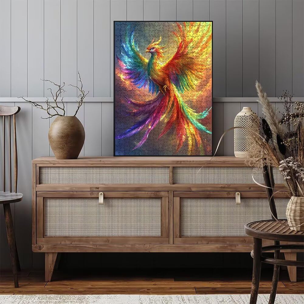 Puzzle 3000 elementów, kolor Phoenix 3D Puzzle dla dorosłych wymagające, artystyczne puzzle edukacyjne, zabawne i stymulujące dekoracyjne puzzle dla rodziny, prezent i dekoracja ścian DX0YL6-100