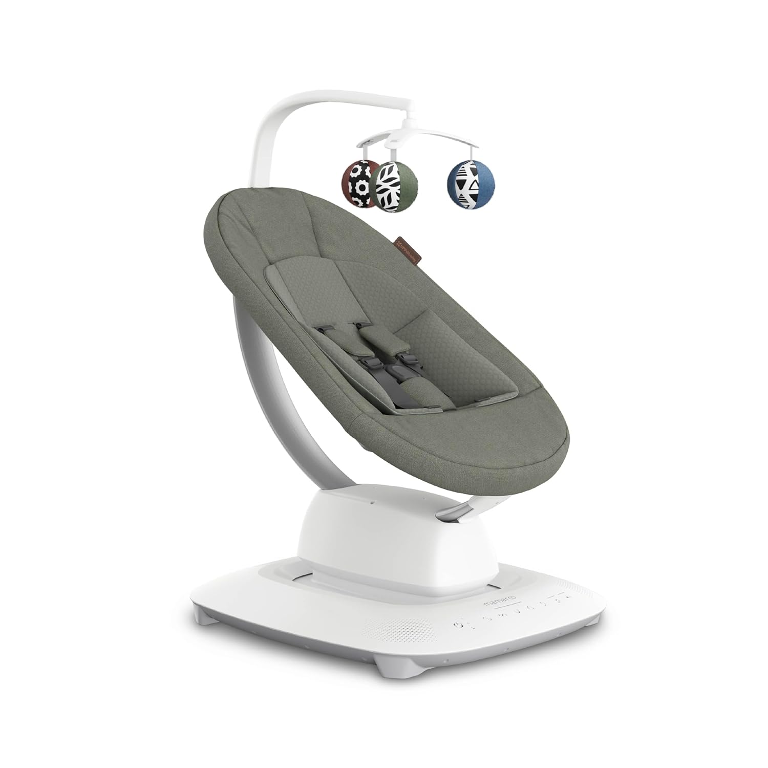 UPPAbaby Mamaroo Smart Swing – Customizable Soothing Modes with MotionSync Technology – Infant Recline + Bluetooth Enabled – Included Newborn Insert – Camila (Dark Green Mélange)