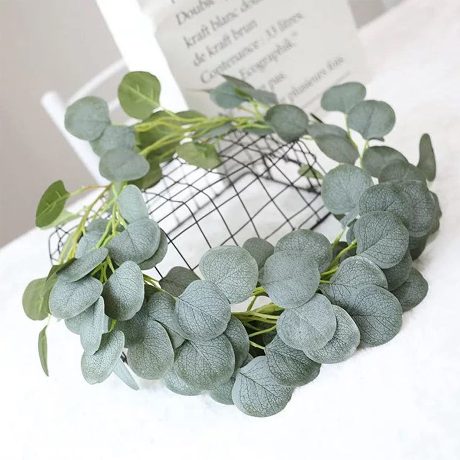 Amazon.co.jp: joyhalo 人工ユーカリガーランド 緑 ユーカリ つる