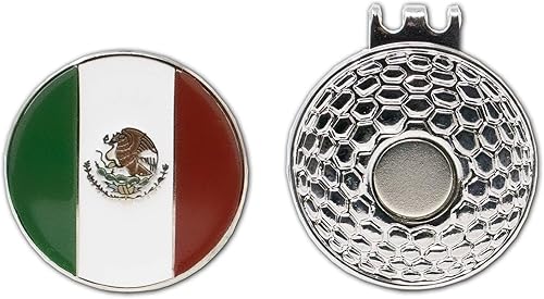 Miniatura 6 de DA VINCI Clip magnético para sombrero de golf con marcador de pelota de golf de metal de 1 pulgada en relieve de la bandera de los países