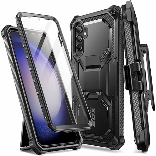 Miniatura 1 de i-Blason Armorbox - Funda diseñada para Samsung Galaxy S23 FE con soporte y clip para cinturón, carcasa resistente de cuerpo completo con protector