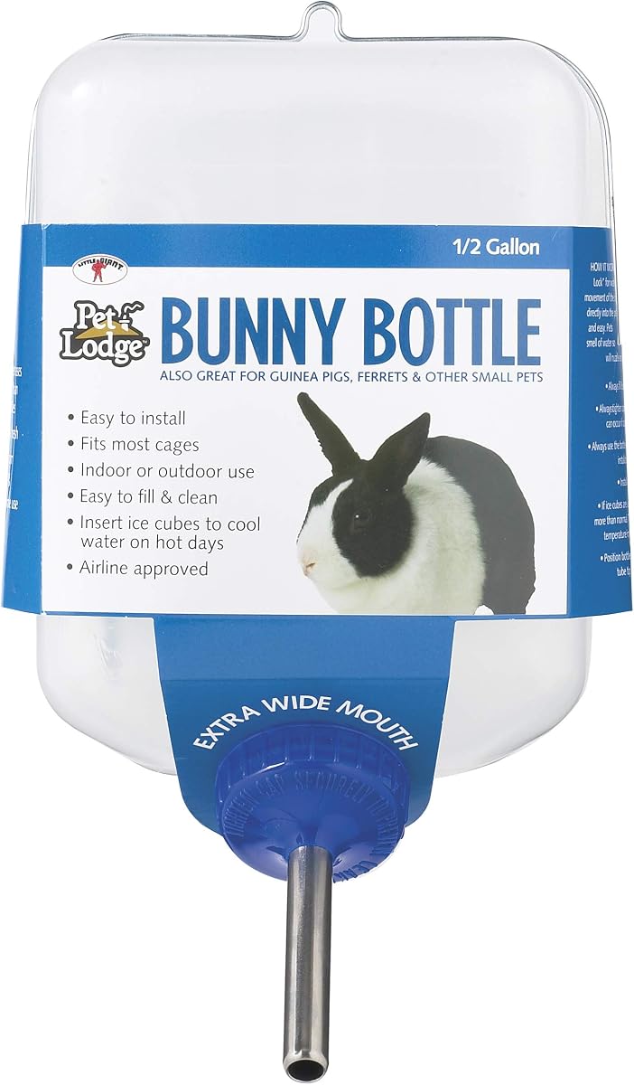 Cage Water Bottle | Bunny Bottle Water Dispenser | Great for Indoor or Outdoor Use | Made in USA | 64 Oz