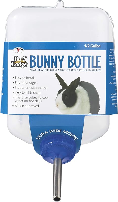 Cage Water Bottle | Bunny Bottle Water Dispenser | Great for Indoor or Outdoor Use | Made in USA | 64 Oz