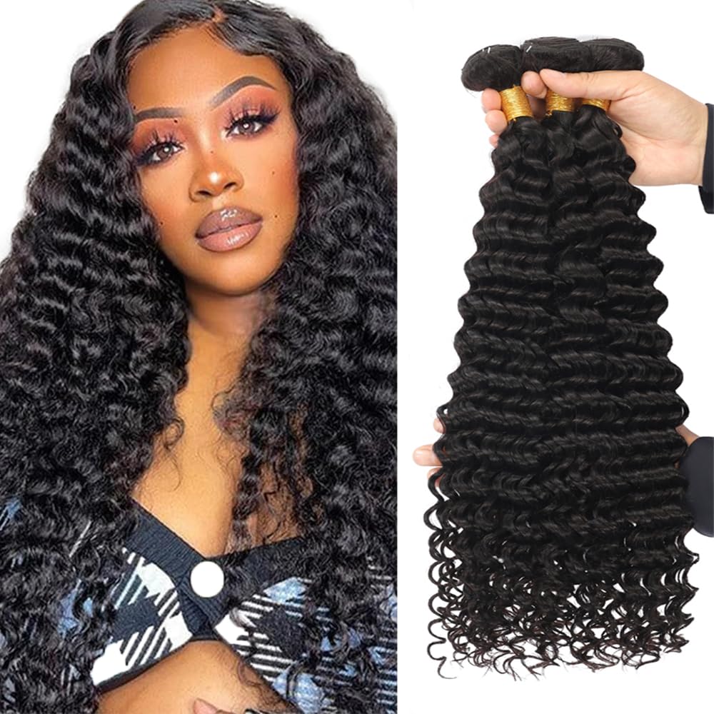 Zeslaerr Straight #1b Natural Glueless Human Hair Bundles Double Weft Weave 3 Bundles Total 300g No Smell minimal shedding Human Hair Extensions Black Color For Women 28 28 28 Inch