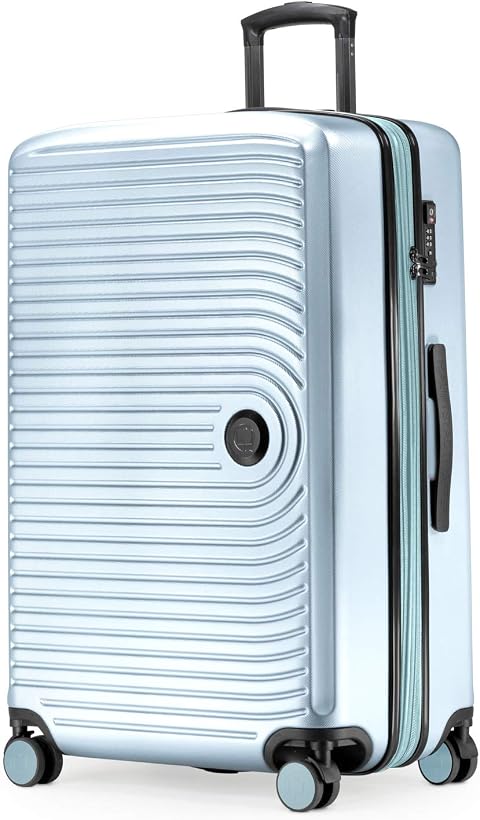 Hauptstadtkoffer Mitte - Valigia Rigida Grande, TSA, 4 Ruote, Bagaglio da Stiva con Espansione di Volume di 8 cm, 77 cm, 130 L, Blu Piscina