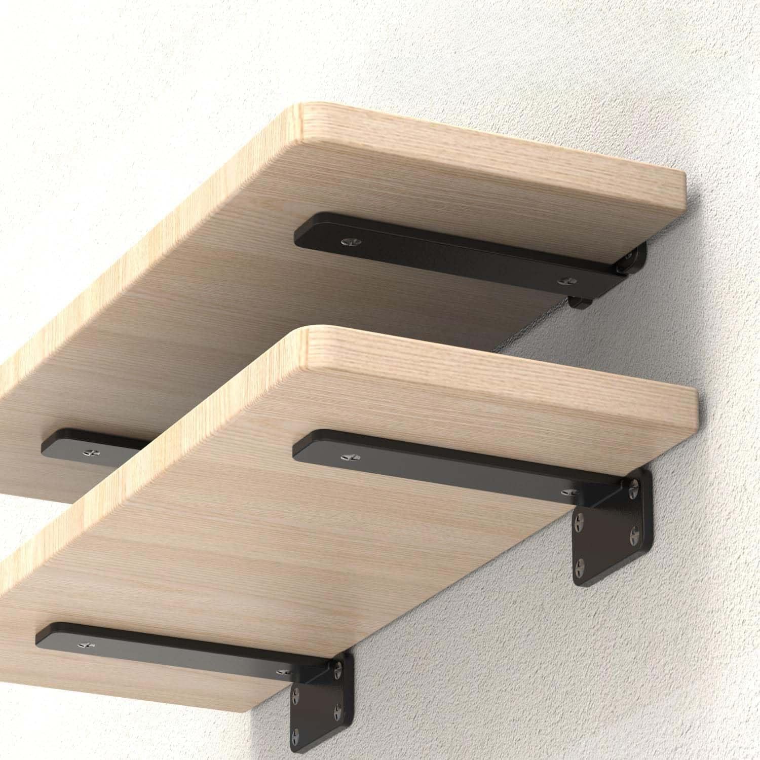 L Clamp Heavy Duty | L Bracket for Wall Mount | Floating Shelf Bracket | L Clamp for Wood | Wall Clamp | Angle Bracket | Shelf Brackets for Wall Shelves | Pack of 4