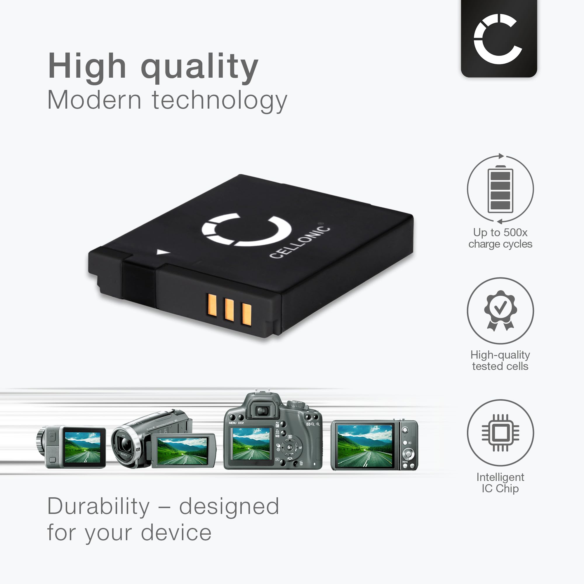 CELLONIC® akumulator kompatybilny z Canon PowerShot SX530 SX500 is SX510 HS SX520 HS SX540 HS SX260 HS SX170 is SX610 HS SX710 HS S120 S95 PowerShot D30 IXUS 105, NB-6L NB-6L LH 100 Zapasowa bateria 0 mAh.