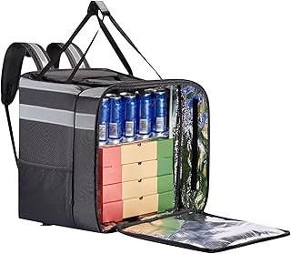 Bolsas de pizza aisladas para entrega de alimentos, bolsa de entrega de pizza - Mochila para llevar mochila expandible entrega pizza calentador - Almacenamiento de aislamiento de transportistas