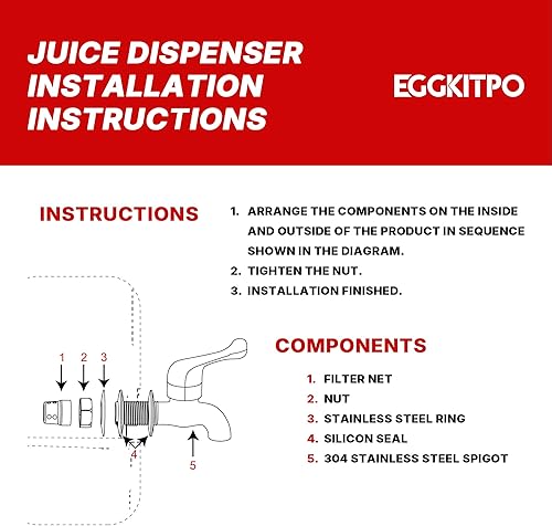 Miniatura 9 de EGGKITPO Dispensadores de bebidas de 1.5 galones con grifo y elegante soporte para fiestas, dispensador de limonada de policarbonato con soporte de