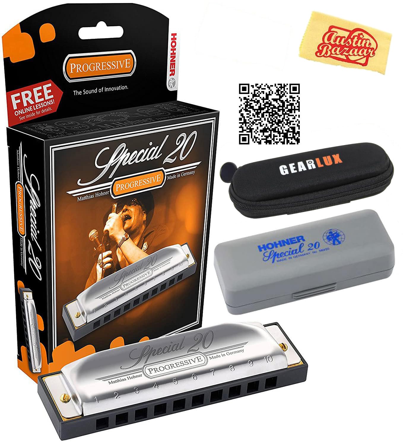 Amazon.com: Hohner Special 20 Harmonica - Key of G Bundle with