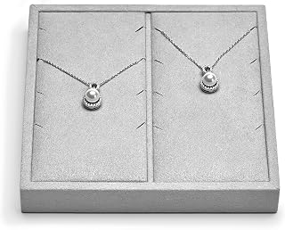 Oirlv Microfiber Jewelry Chain Display Tray Grey