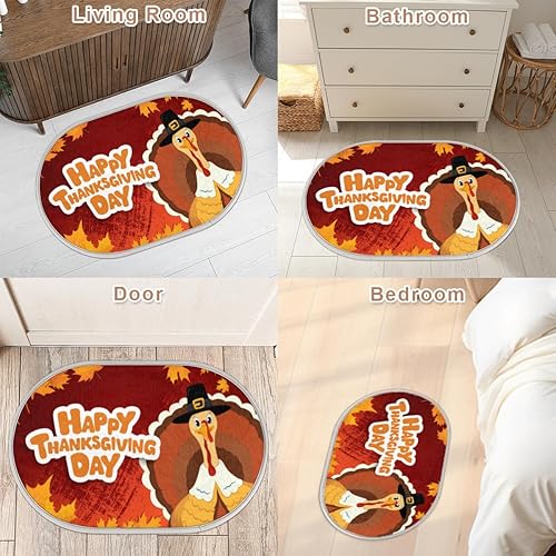Miniatura 9 de Thanksgiving Maple Turkey Bathroom Rugs Bath Mat 15.7x23.6 in Extra Soft Shaggy Memory Foam Shower Rug Non Slip Absorbent Throw Rugs Machine