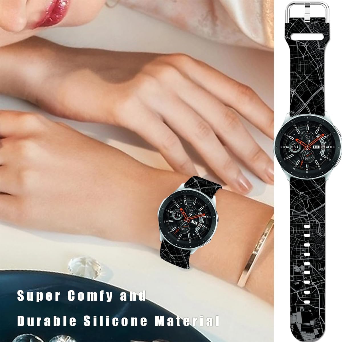 Cartoon Watch Bands Compatible with Samsung Galaxy Watch 46mm/ Galaxy Watch 3 45mm/Samsung Gear S3 Frontier/Classic Strap,Soft Silicone 22mm Replacement Wristband Sport Strap for Men Women. image 4