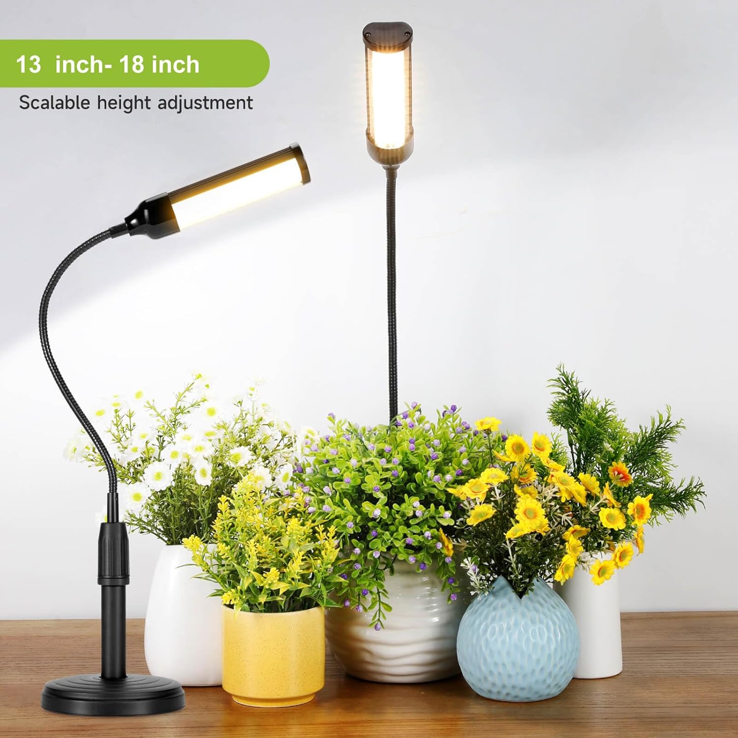 Grow Lights for Indoor Plants Desk LED Grow Light with Base Full Spectrum 50 LEDs Warm White for Indoor Plant Growing Lamp, Adjustable Gooseneck, Suitable Plants Growth (Without USB Plug) thumbnail