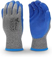 G&F 3100-10 Large Double Latex Coated Work Gloves, 120 Pairs Heavy Duty Cotton Blend Blue for Construction Gardening