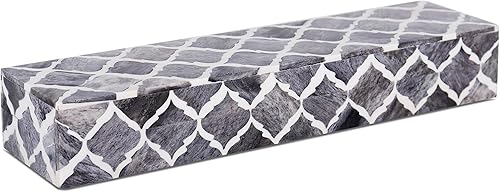 Miniatura 10 de Handicrafts Home Caja decorativa hecha a mano con patrón de chevron - Organizador de almacenamiento, centro de mesa decorativo, recuerdos de