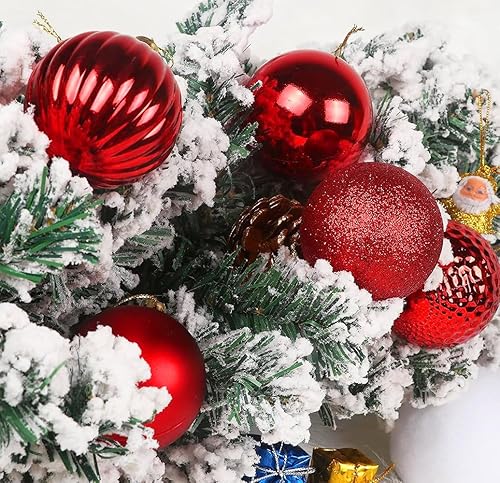 Miniatura 141 de YYCRAFT Adornos de bola de Navidad de 34 quilates de 1.2 pulgadas para árbol de Navidad, decoraciones de Navidad, ganchos inastillables incluidos