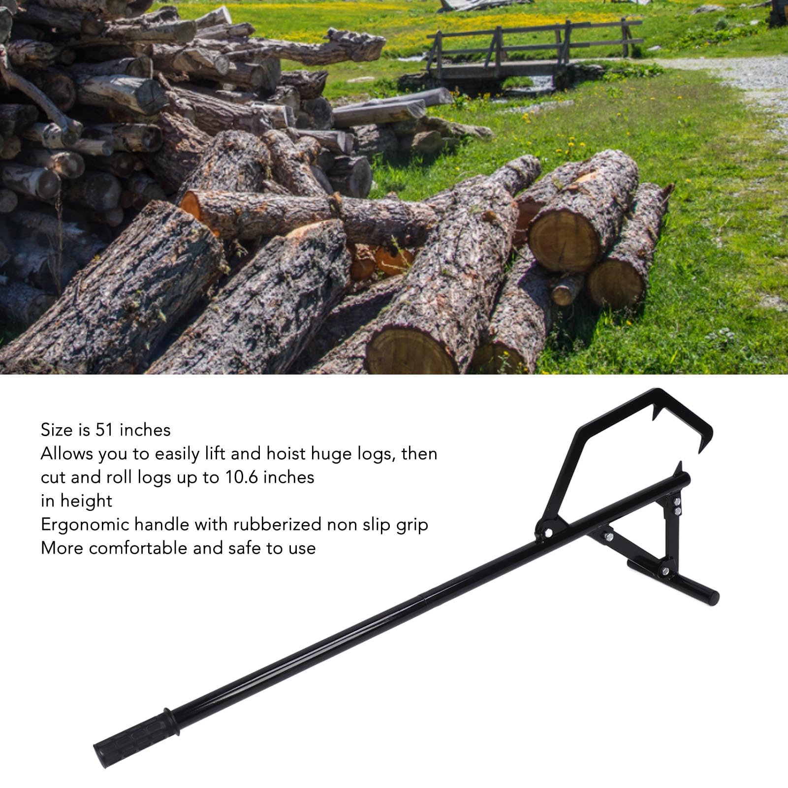 Sollevatore Tronchi Acciaio | 51 Pollici | Per Tronchi Fino A 30 Cm | Gancio Per Motosega - Foto 13