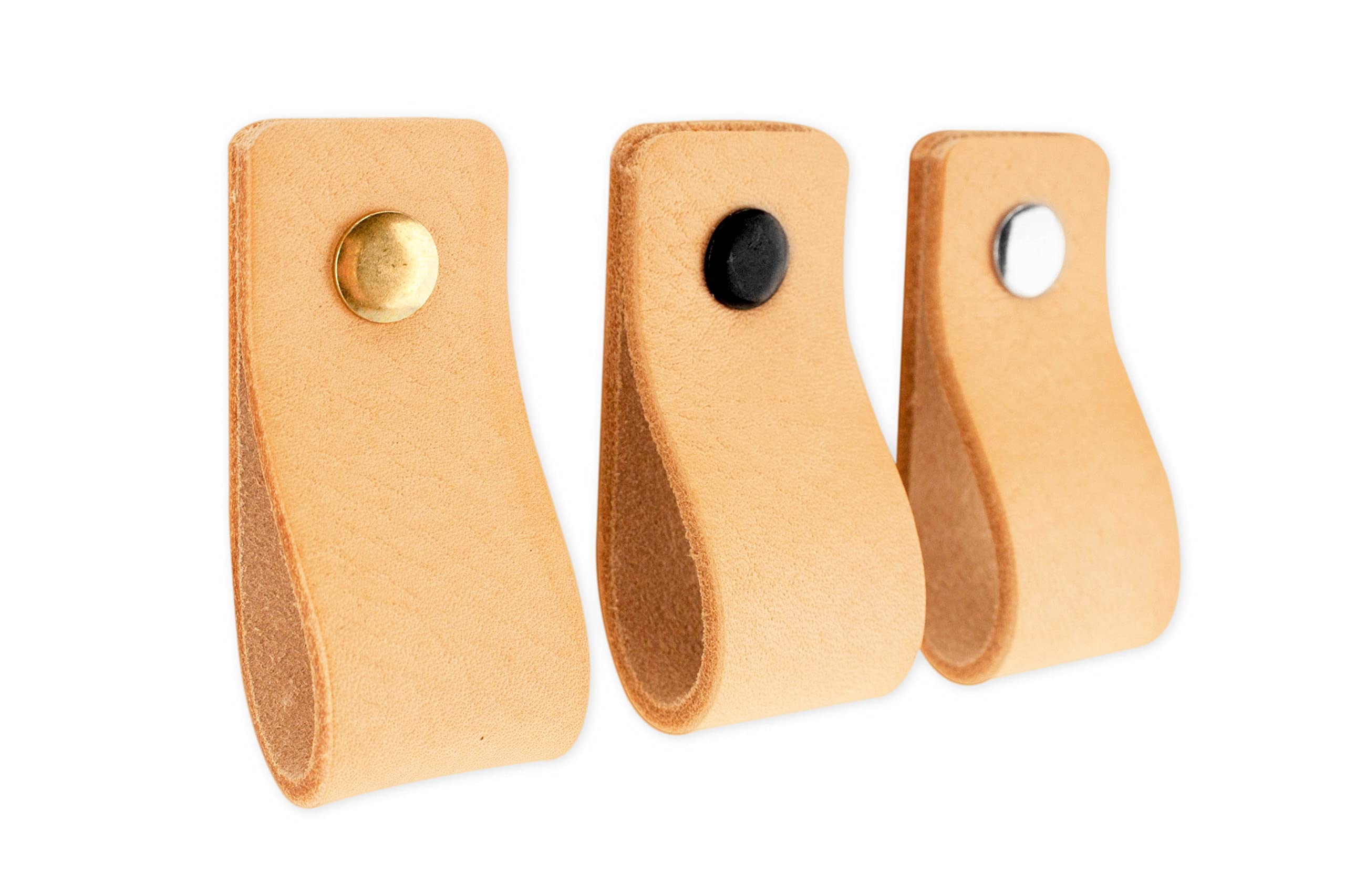 Brute Strength – Skórzane uchwyty meblowe – 12,5 x 2,5 cm – 12 szt. | Uchwyty do szafek, szuflad i komód z pełnoziarnistej skóry; do kuchni, łazienki i mebli drewnianych
