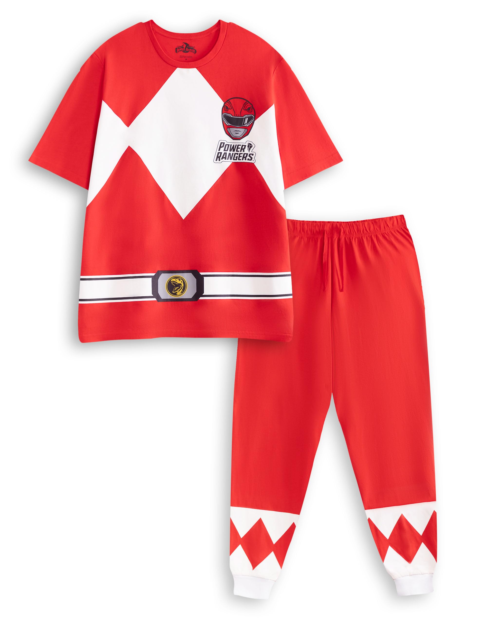 Vanilla Underground Power Rangers Mens Red Red Character Short Sleeve Long Leg Pyjama Set (Large) from B&Q