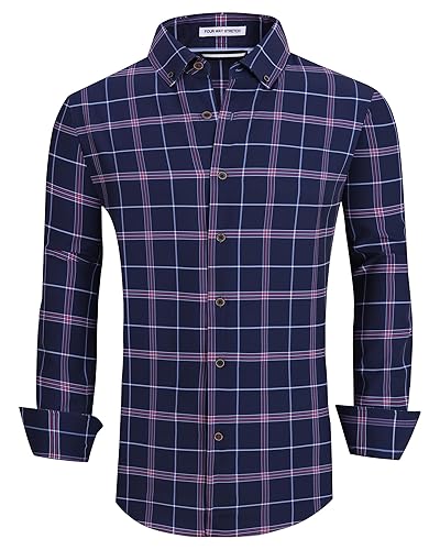 Alex Vando Mens Button Down Shirts Wrinkle Free 4-Way Stretch