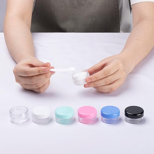 Miniatura 6 de 40 recipientes de plástico de 0.35 oz para cosméticos con tapas para loción, cremas, tónicos, bálsamos labiales, muestras de maquillaje, frascos sin