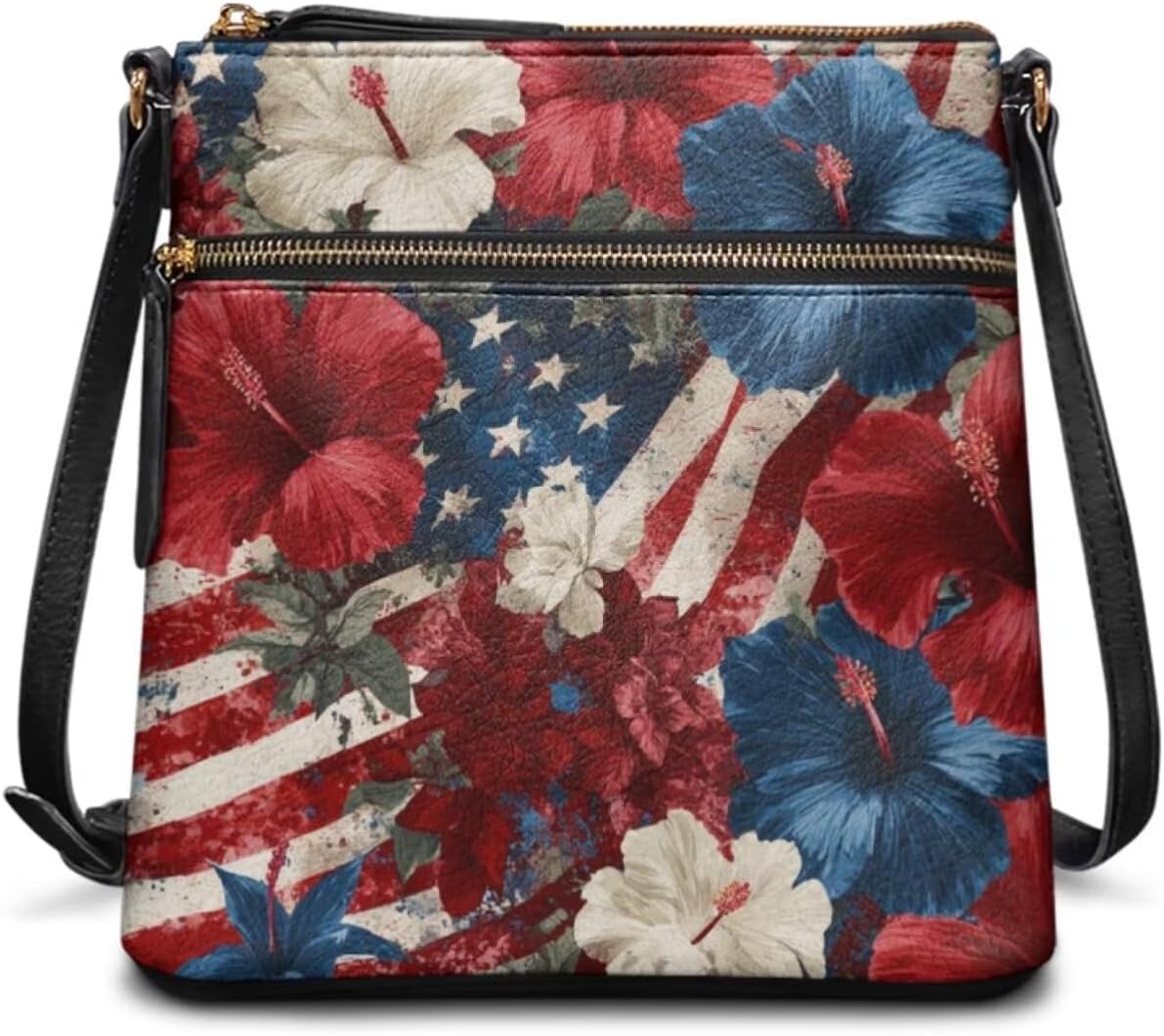 Crossbody Bags for Women Messenger Bag Leather Cross Body Satchel Christmas Theme Shoulder Bag with Zipper