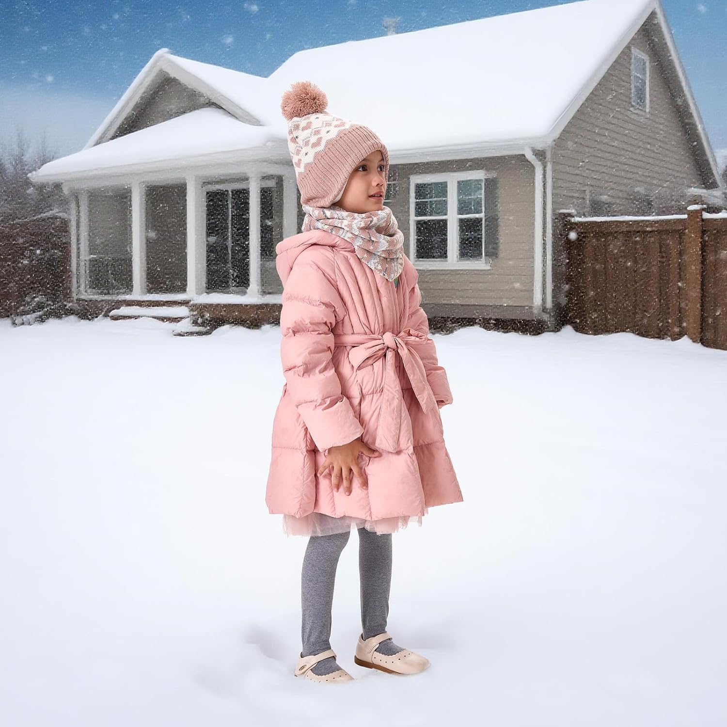 Moon Kitty Baby Girls Earflaps Knit Hats Infant Baby Beanies6-12Months - Image 4