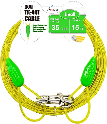 Miniatura 9 de Petest Cable de amarre de 25 pies con cubierta de crimpado para perros súper grandes de hasta 250 libras Negro & rojo,Negro y plata,Azul y