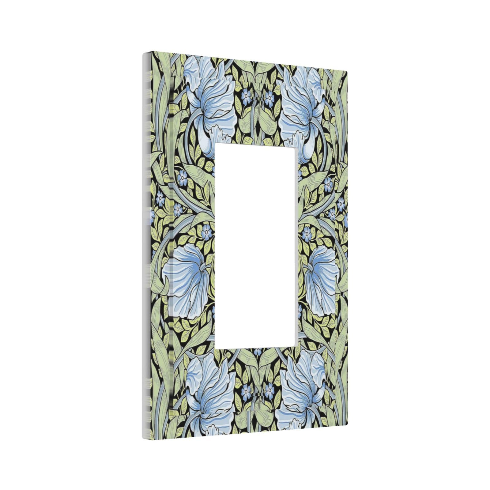 Vintage Morris Blue Floral Green Botanical Sage 1 Gang Rocker