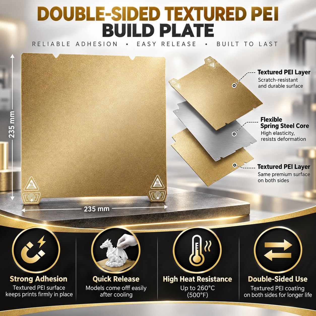 235x235 mm PEI-Druckplatte für AnkerMake M5C