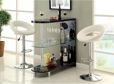 Furniture of America Numbi Black Mini Server Dining Room Buffet