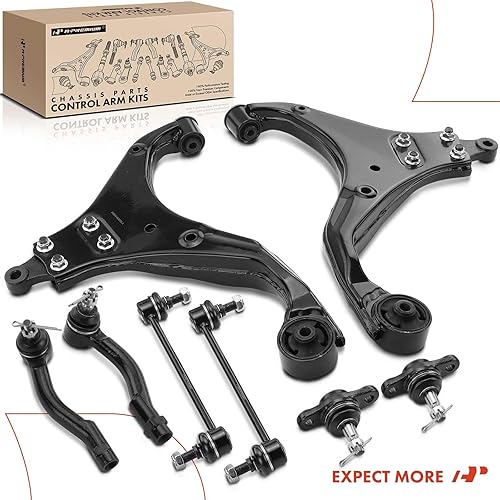 Miniatura 9 de A-Premium Juego de 8 barras estabilizadoras de brazo de control inferior delantero y extremo de barra de acoplamiento exterior, compatible con Kia