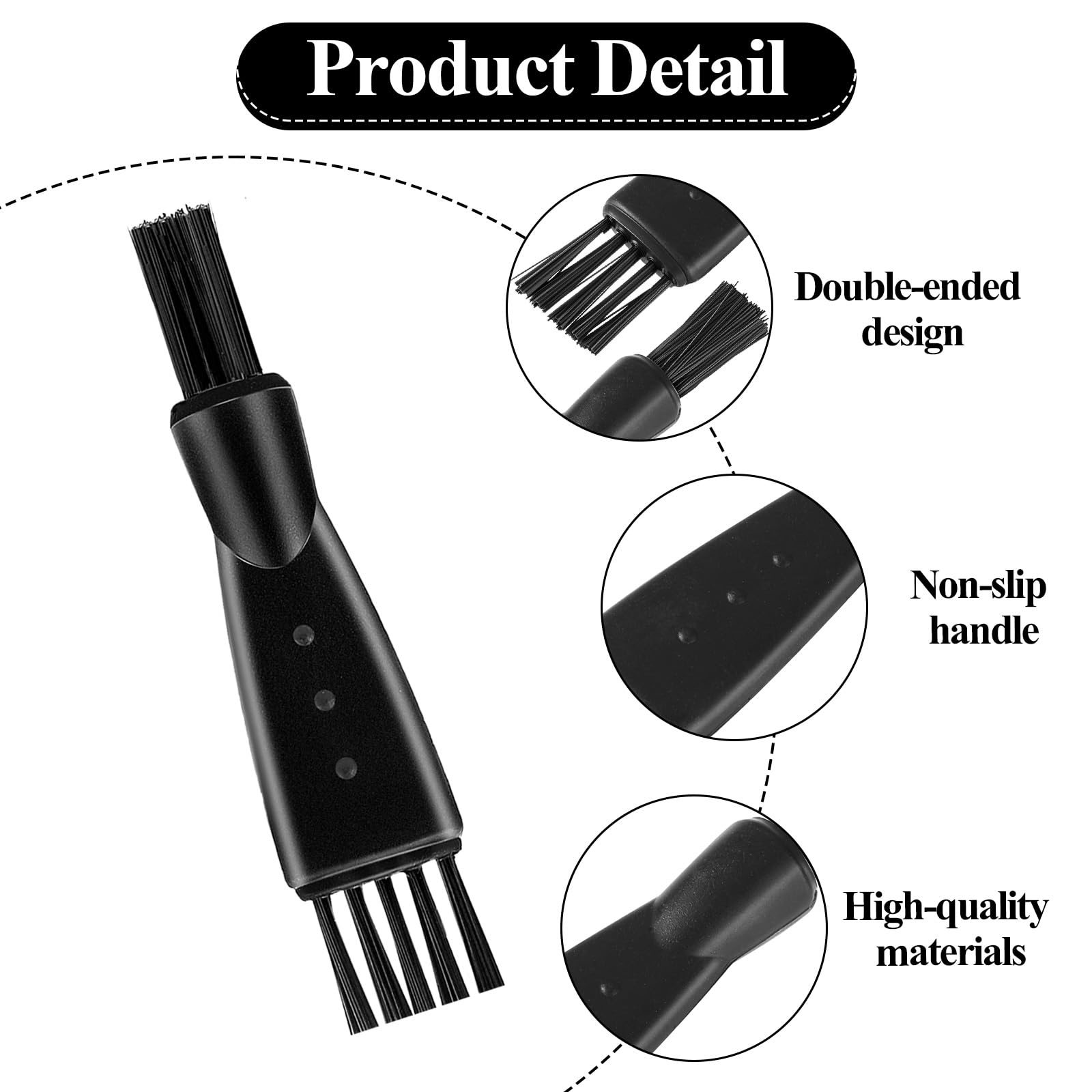 Molain 12 cepillos de afeitar, cepillo de limpieza eléctrico, cepillos de afeitar, cepillo de limpieza de doble cabeza, mini cepillo para afeitar, piezas de teclado, limpieza de recortadora de pelo