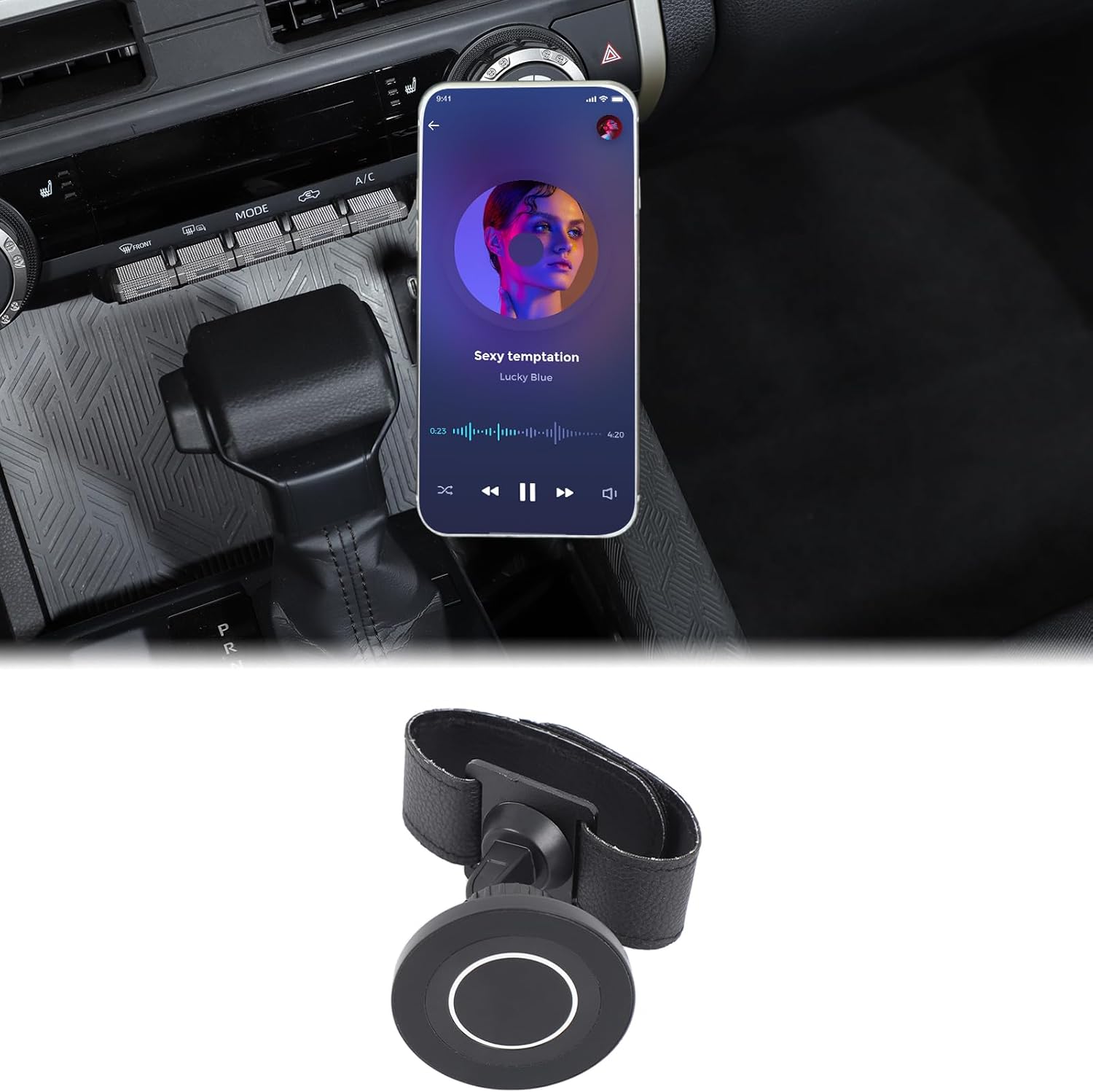 Car Magnetic Suction Phone Holder Compatible with Toyota Tacoma 2024 2025 2026 Accessories, Hands-Free Mobile Phone Mount Universal Cell Phones Navigation Bracket Clamps on Center Console Grab Handle
