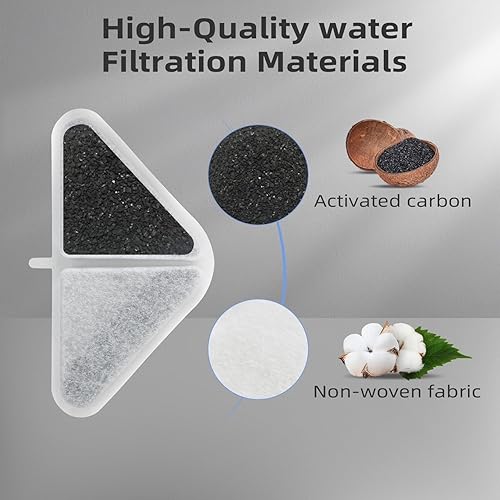 Miniatura 3 de Filtros de repuesto para fuentes automáticas para mascotas, dispensador de perros de filtración múltiple para perros de 230 oz7 L, sistema de