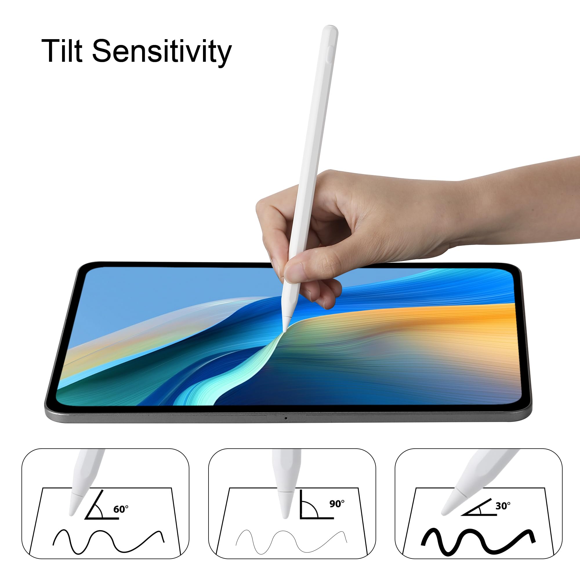 Stylus Pen for iPad Apple Pencil with USB-C & Magnetic Wireless