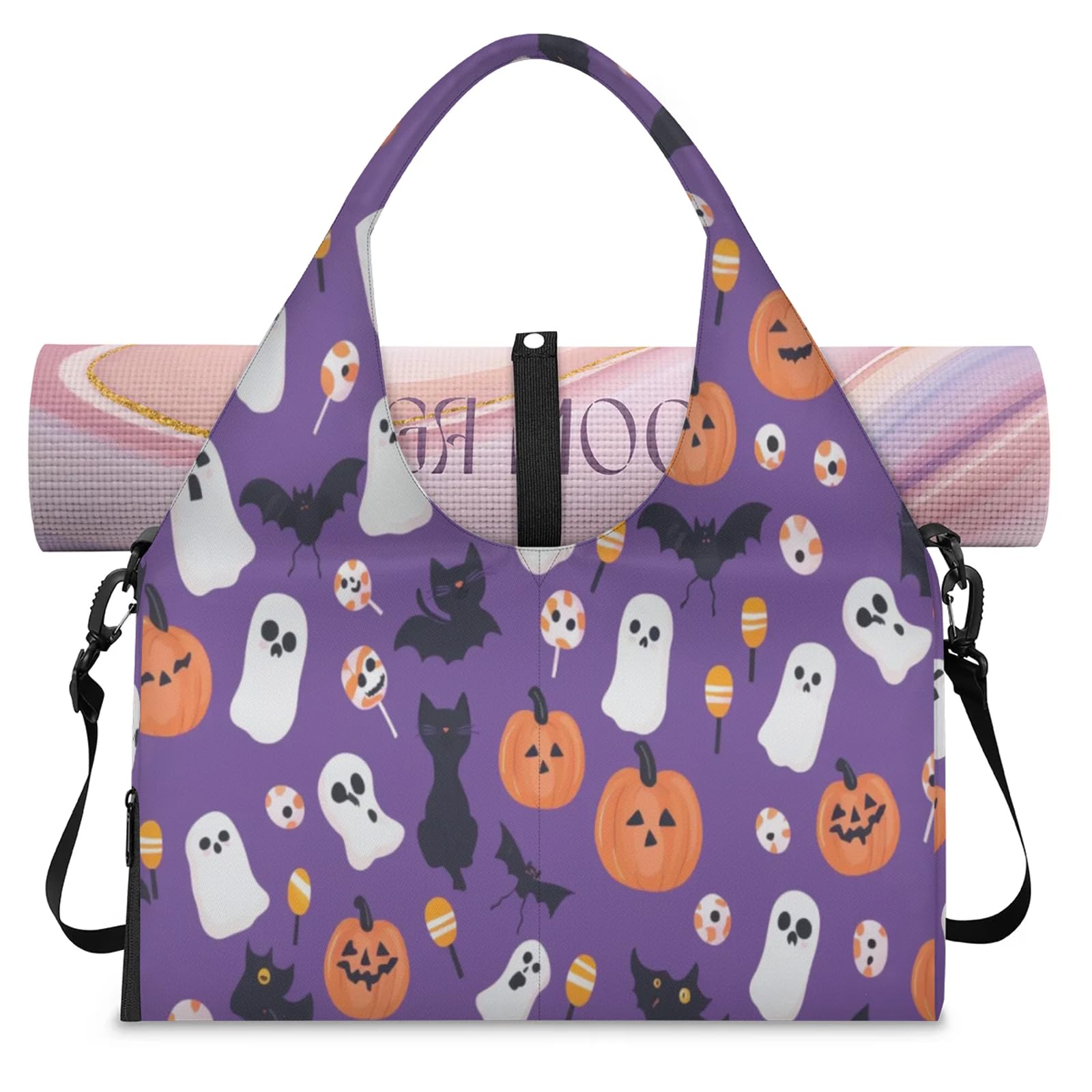 Halloween duchy dynie sportowa torba sportowa z przegrodą na buty torby weekendowe na noc, torba na ramię kabinowa torba bagażowa na siłownię jogę podróż, Kolor, L, Torba podróżna