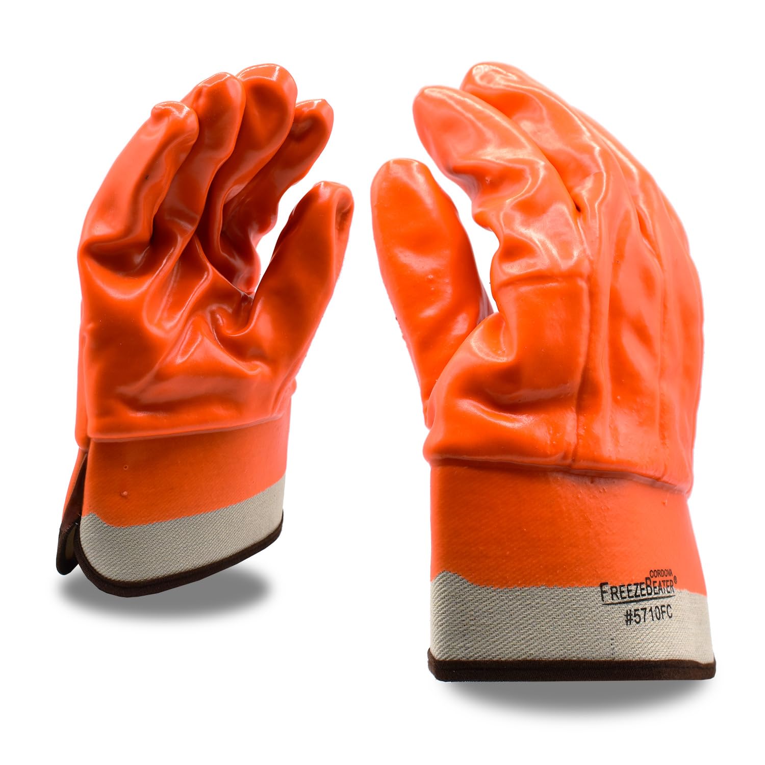 Cordova 5710F C Hi-Vis Orange Cold Weather Gloves Single Dipped Foam Insulated PVC Textured Finish Safety Cuff Large