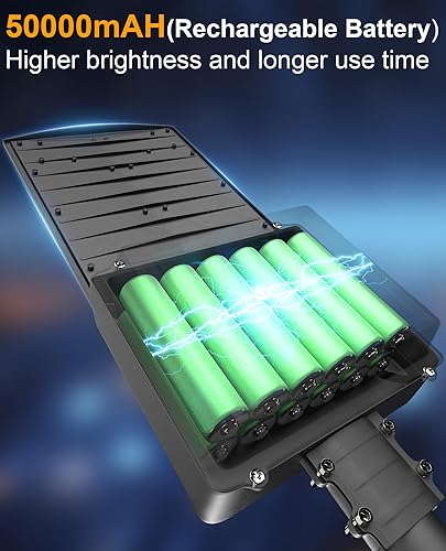 Miniatura 4 de JAYNLT Y-10500W Luces solares de calle al aire libre, 6500K 750000LM de alta potencia luces de estacionamiento comerciales del atardecer al