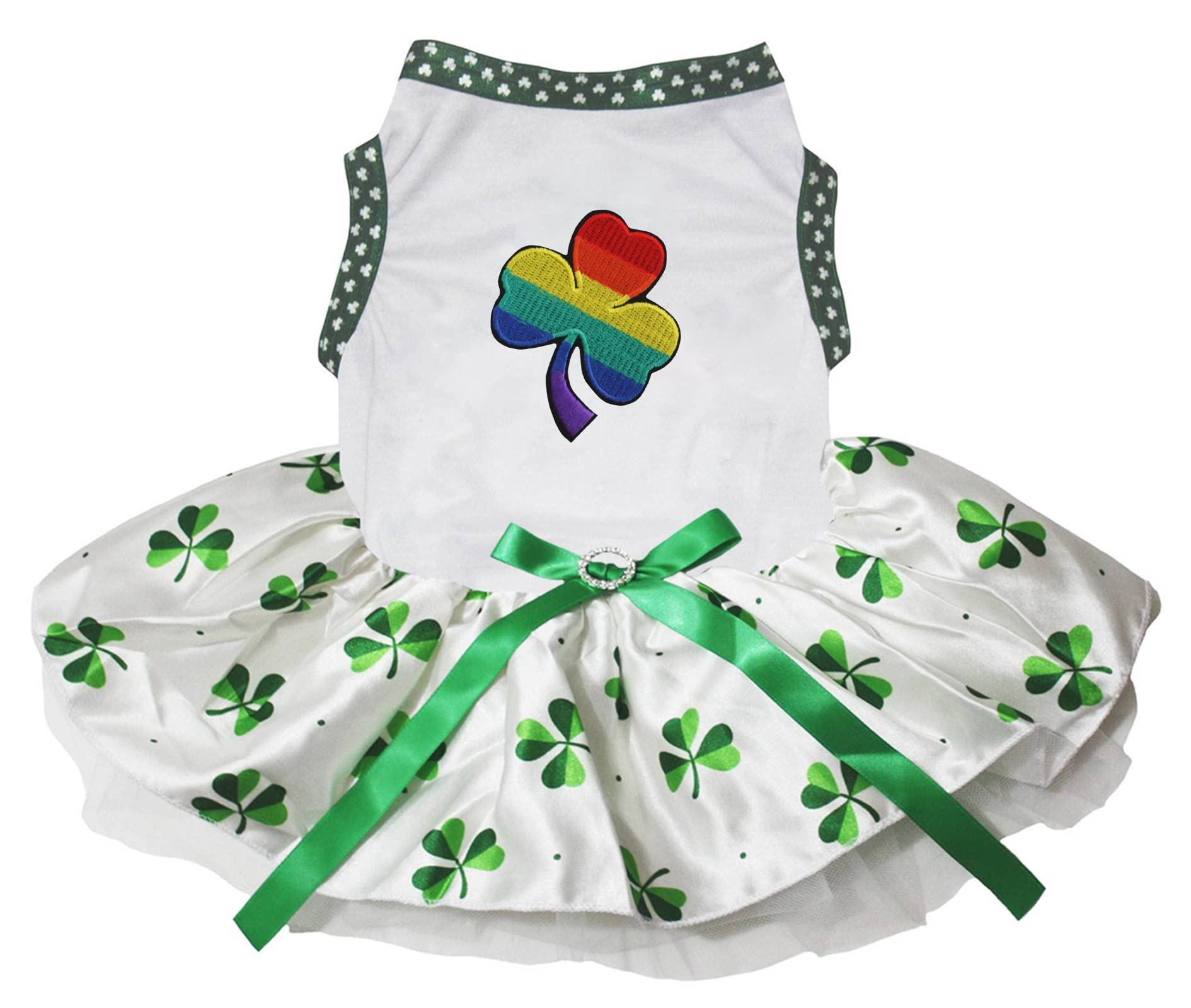 Robe pour chien Blanc à trèfle Rainbow Clover taille XXXL pour grand canidé