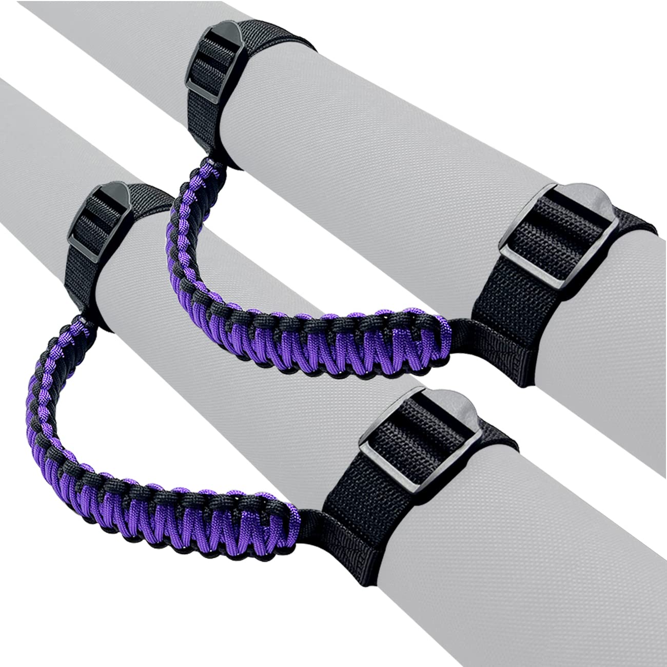 BBUP 2Pcs Roll Bar Grab Handles for Jeep Wrangler,Grip Handles Universal fit for Jeep Wrangler YJ TJ JK JKU JL JLU Sports Sahara Freedom Rubicon X & Unlimited 1995-2020 Black/Purple