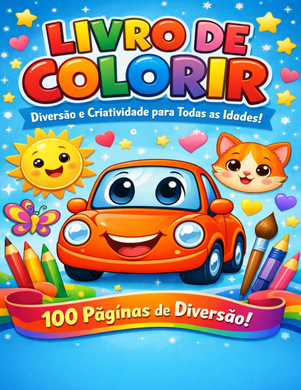 Livro de Colorir Mágico: Uma Aventura de 100 Páginas com Dificuldade Gradual: Desenhos Encantadores de Carros, Animais e Cenas Divertidas para ... - Aprenda a Colorir do Simples ao Desafiador!