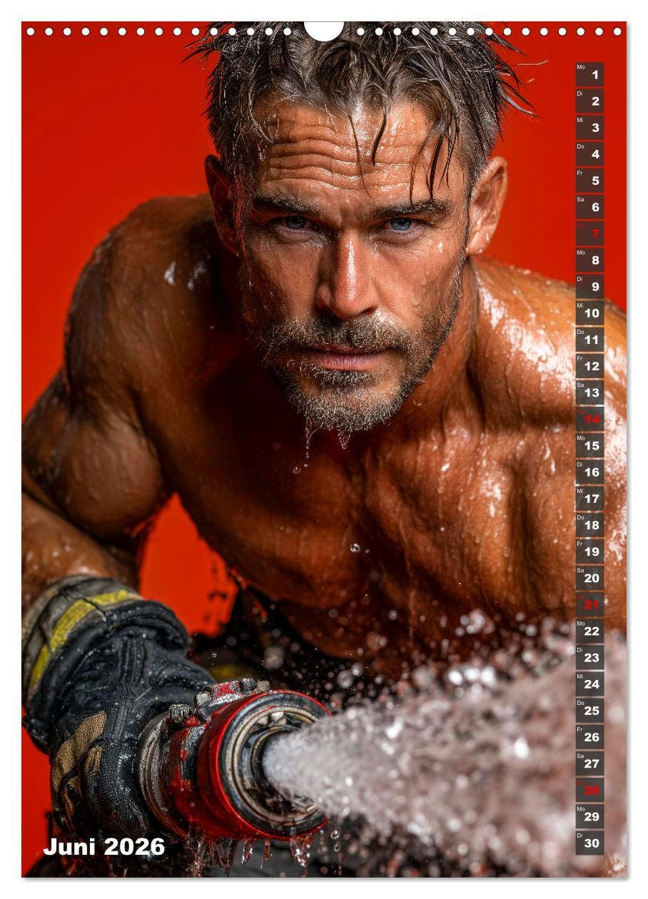 Lösch mich - Sexy Feuerwehrmänner fast nackt im Männerkalender (Wandkalender 2026 DIN A3 hoch), CALVENDO Monatskalender: Erotischer Männerkalender: ... mit Sixpack im Einsatz. (CALVENDO Erotik)